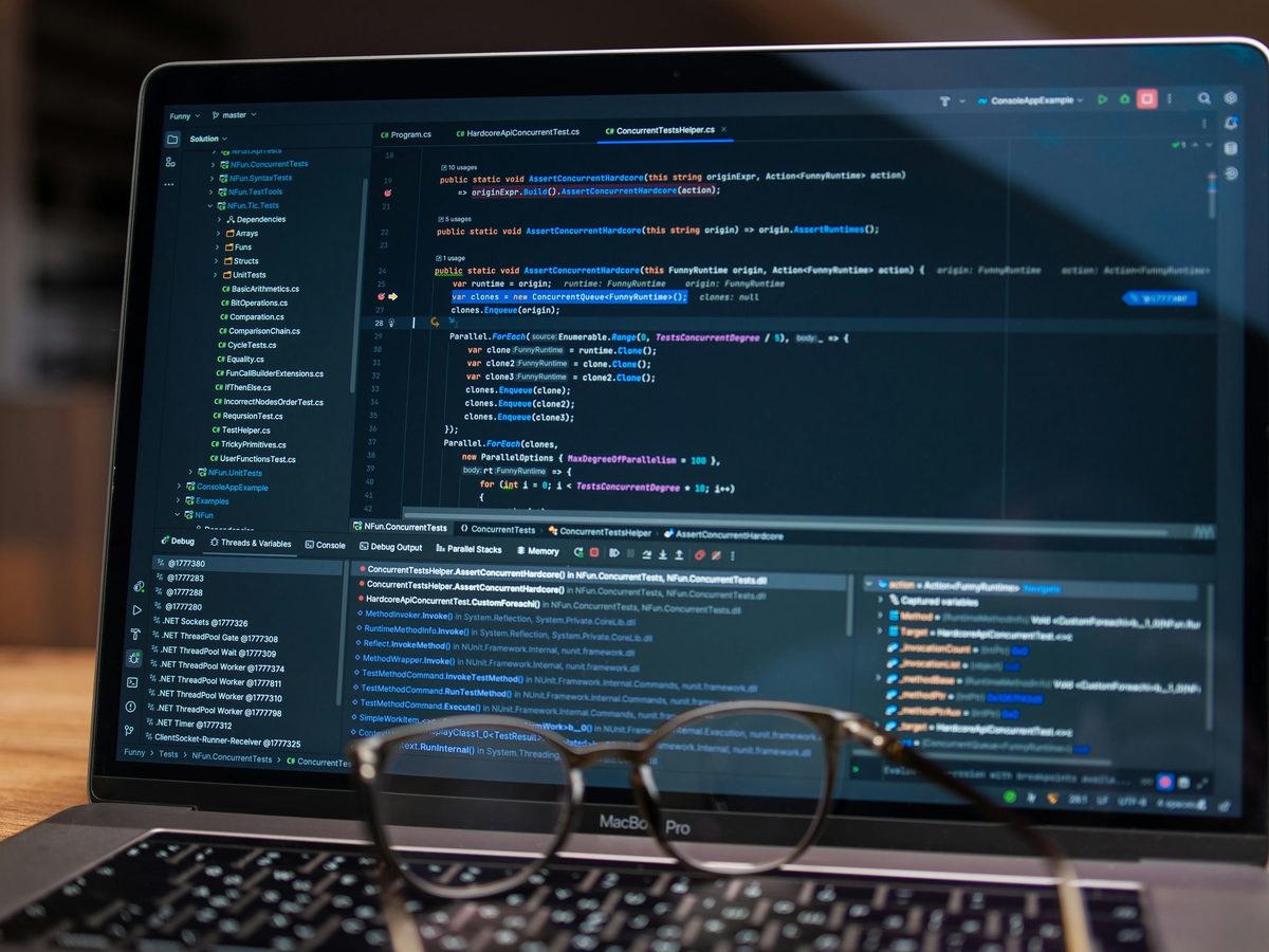 Application code open in an editor on a laptop