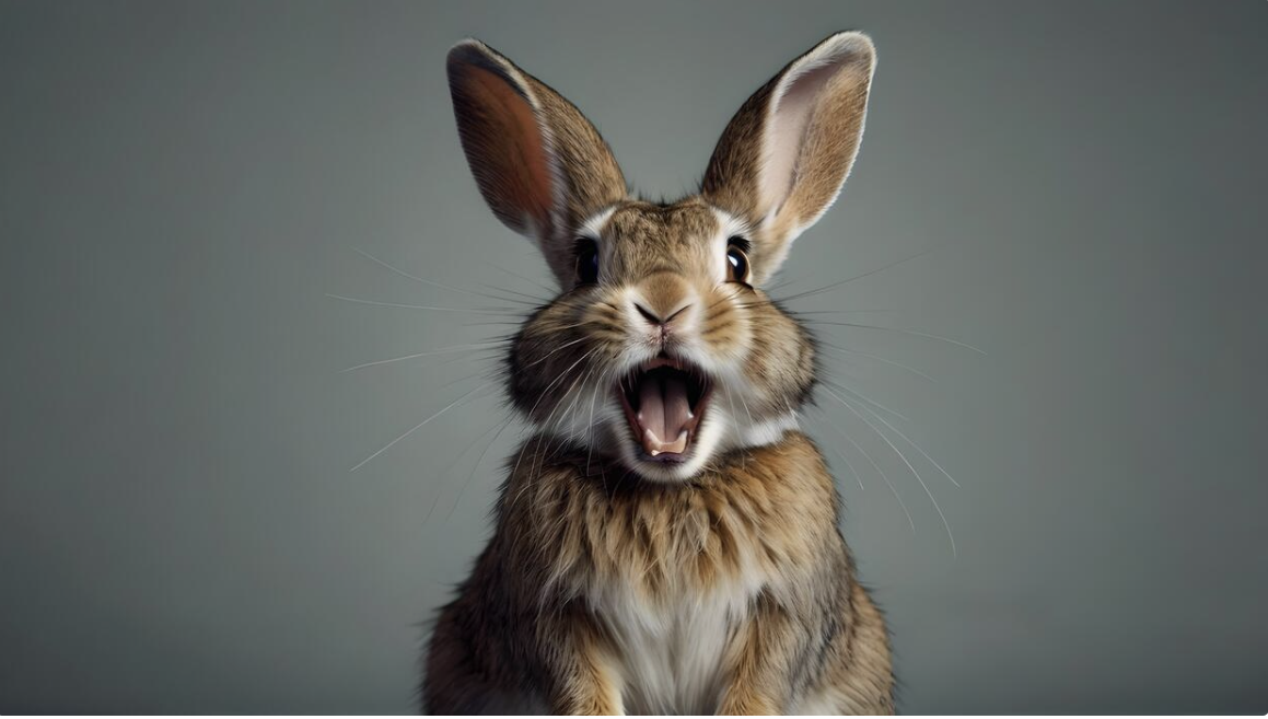 Rabbit with a shocked open-mouthed expression, illustrating surprise at long-term website costs
